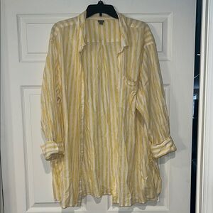 Aerie Yellow and White Striped Top